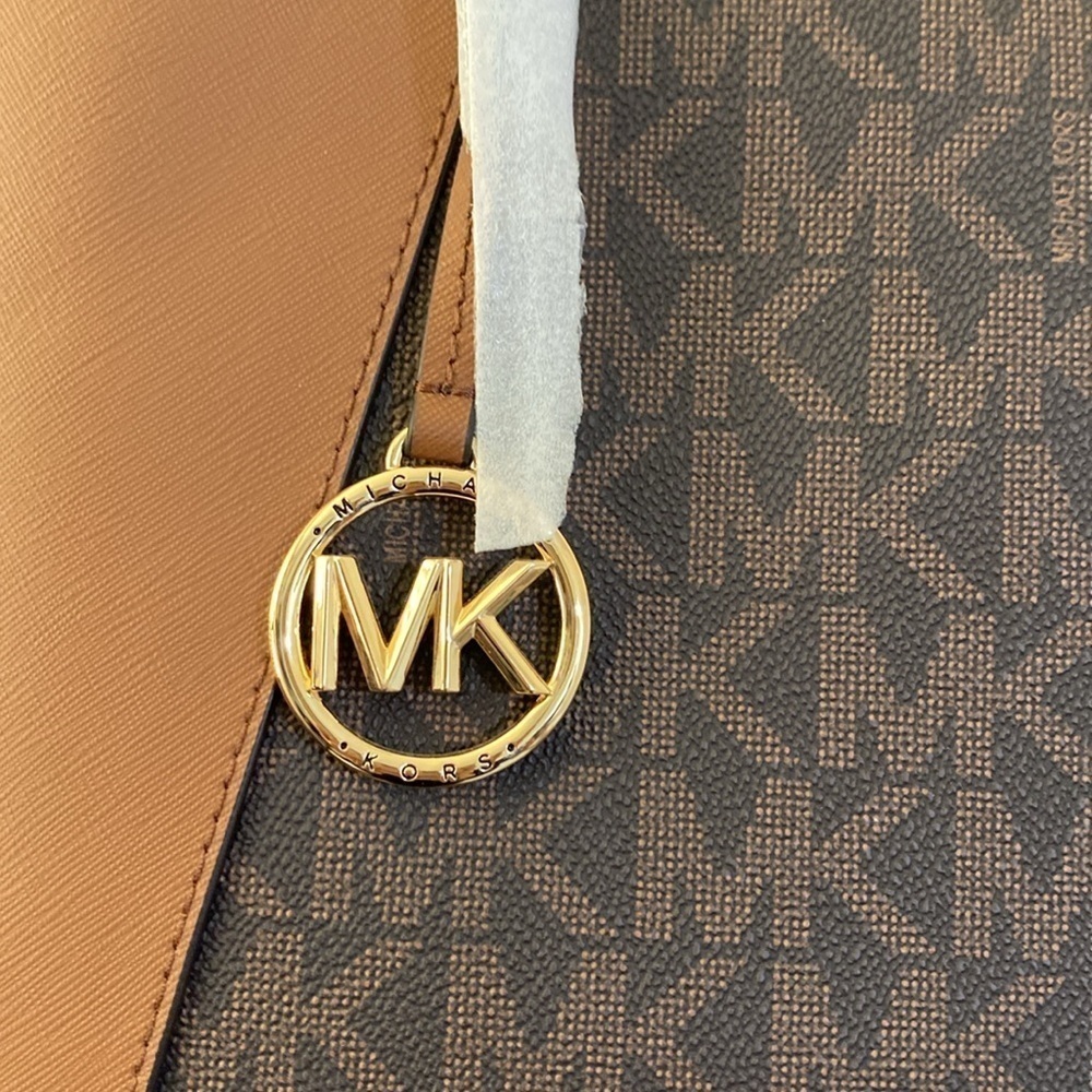 Michael Kors Brown Tote with Structured Design and Gold Hardware - Picture 7 of 7